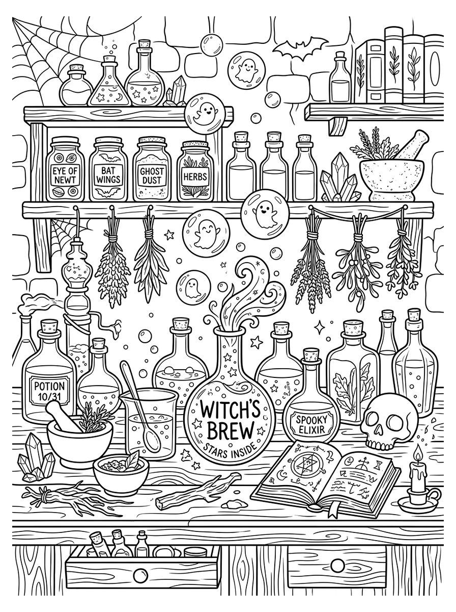 Magical Halloween Potion Brewing Laboratory